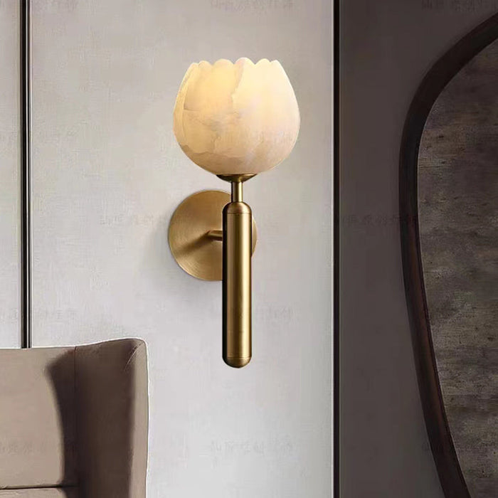 Marmurowa lampa ścienna w kształcie róży – Elegancka dekoracja oświetleniowa 0
