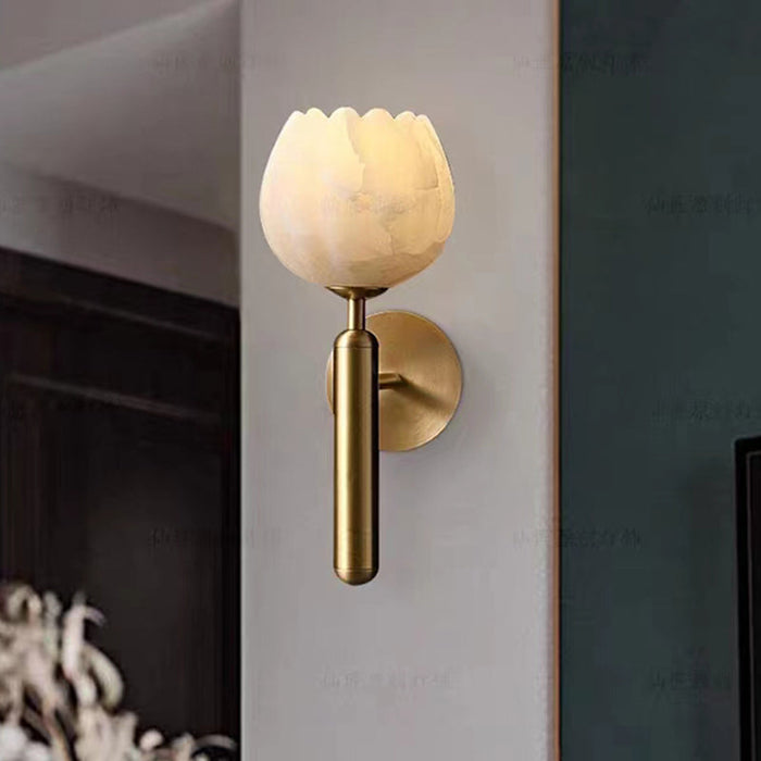 Marmurowa lampa ścienna w kształcie róży – Elegancka dekoracja oświetleniowa 2