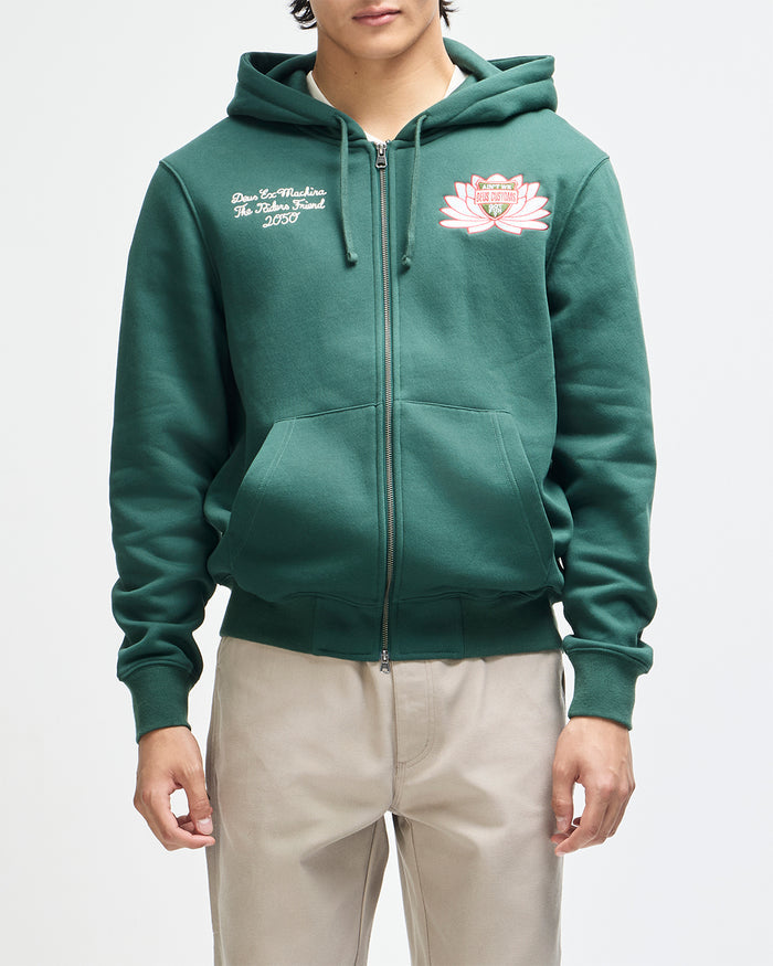 Sacred Crest Zip Hoodie - Racing Green, view 1|Model