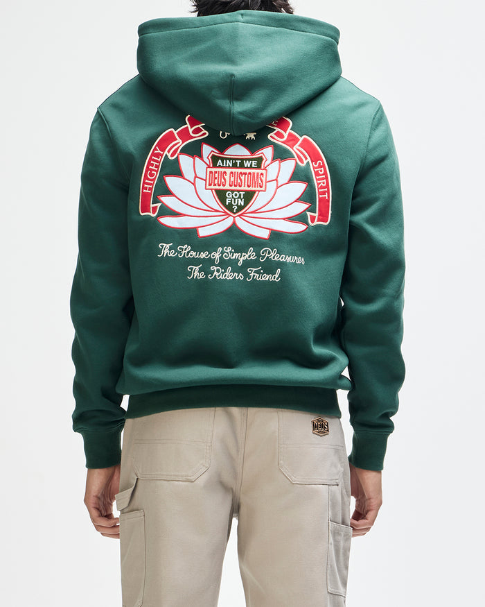 Sacred Crest Zip Hoodie - Racing Green, view 2|Model