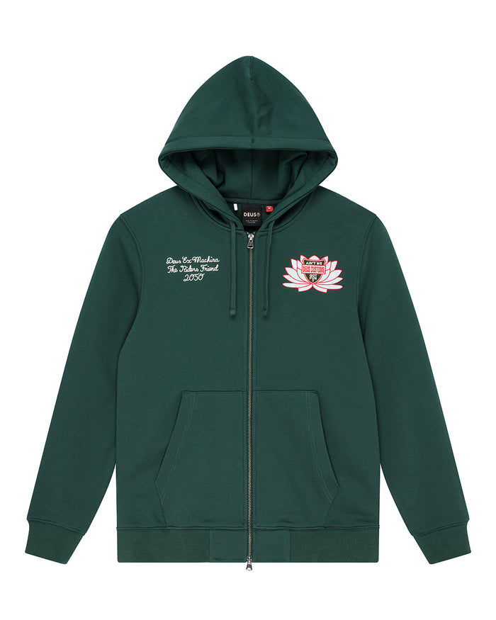 Sacred Crest Zip Hoodie - Racing Green, view 3|Flatlay
