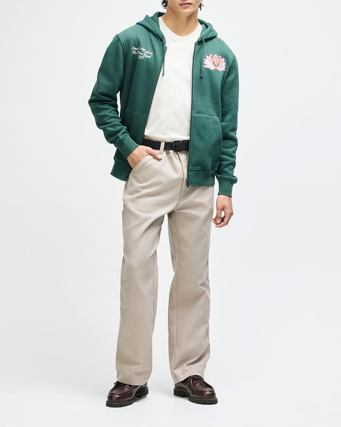 Sacred Crest Zip Hoodie - Racing Green, view 5|Model