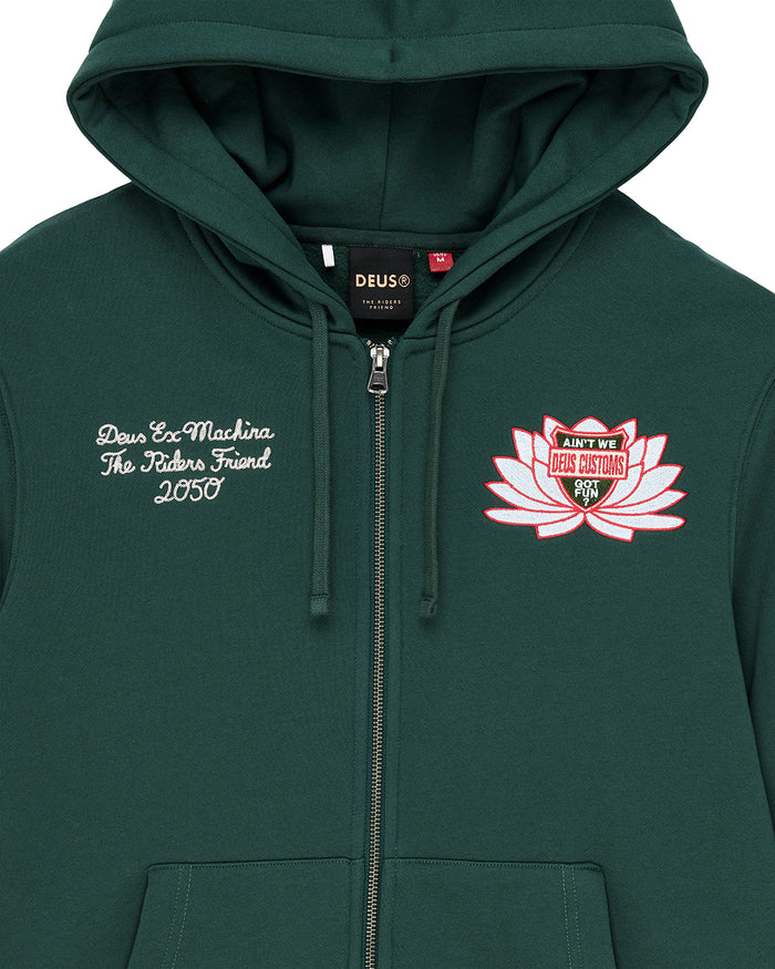 Sacred Crest Zip Hoodie - Racing Green, view 7