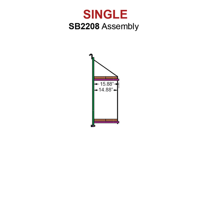 SB2208 - (Single) ConExtra Container Shelf Bracket: Fixed, 2-Tier (14.875")