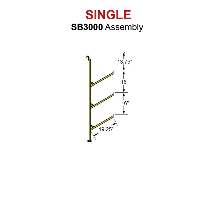 SB3000 - (Single) ConExtra Pipe Rack Bracket (3 Arm)