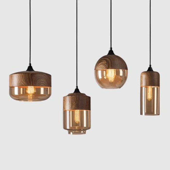 Skandynawska lampa wisząca z regulowaną wysokością – szklana lampa wisząca w metalowym wykończeniu 4
