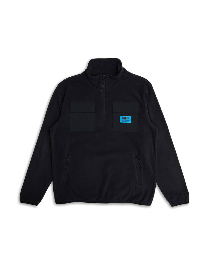 Section Zip Neck Fleece - Black, view 4|Flatlay