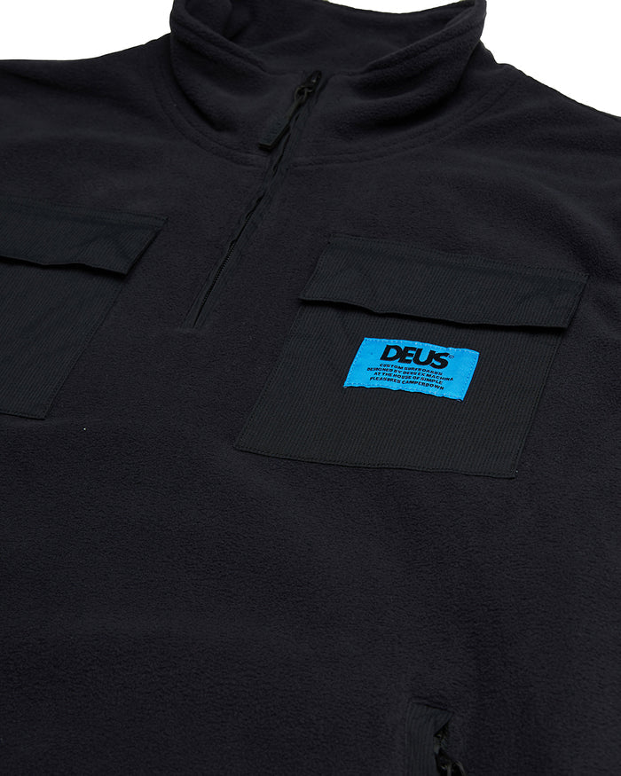 Section Zip Neck Fleece - Black, view 6|Flatlay