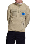 Section Zip Neck Fleece - Sage Green, view 1|Model