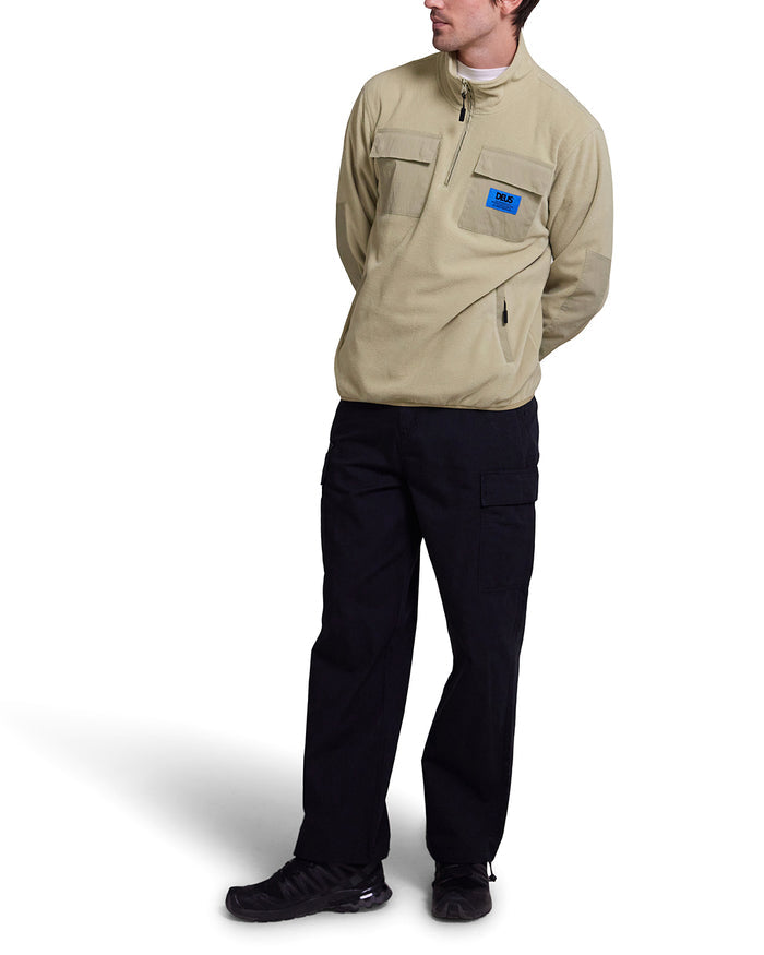 Section Zip Neck Fleece - Sage Green, view 3|Model