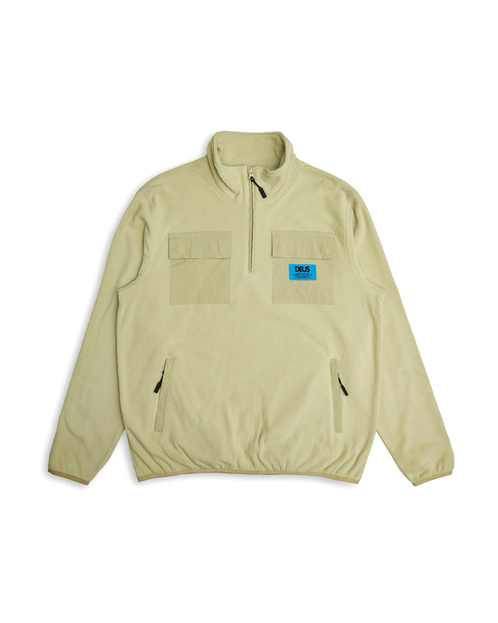 Section Zip Neck Fleece - Sage Green, view 4|Flatlay