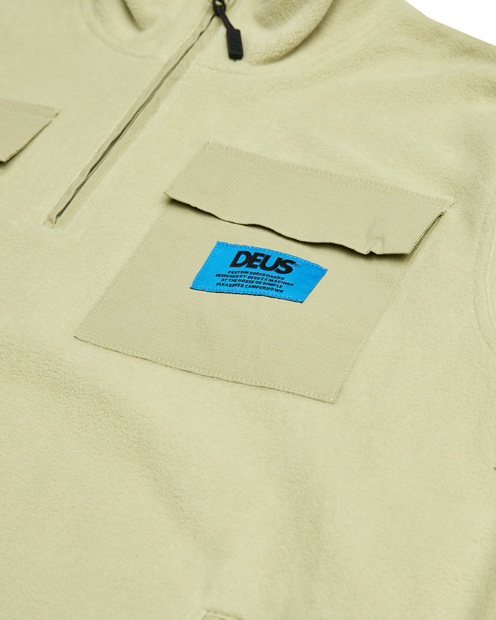 Section Zip Neck Fleece - Sage Green, view 6|Flatlay