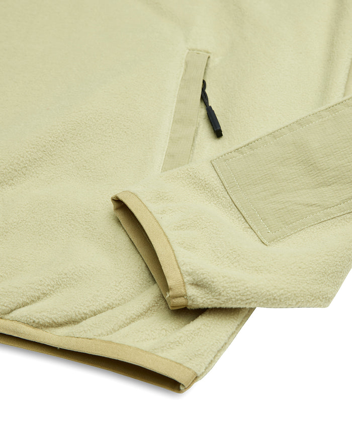 Section Zip Neck Fleece - Sage Green, view 7|Flatlay