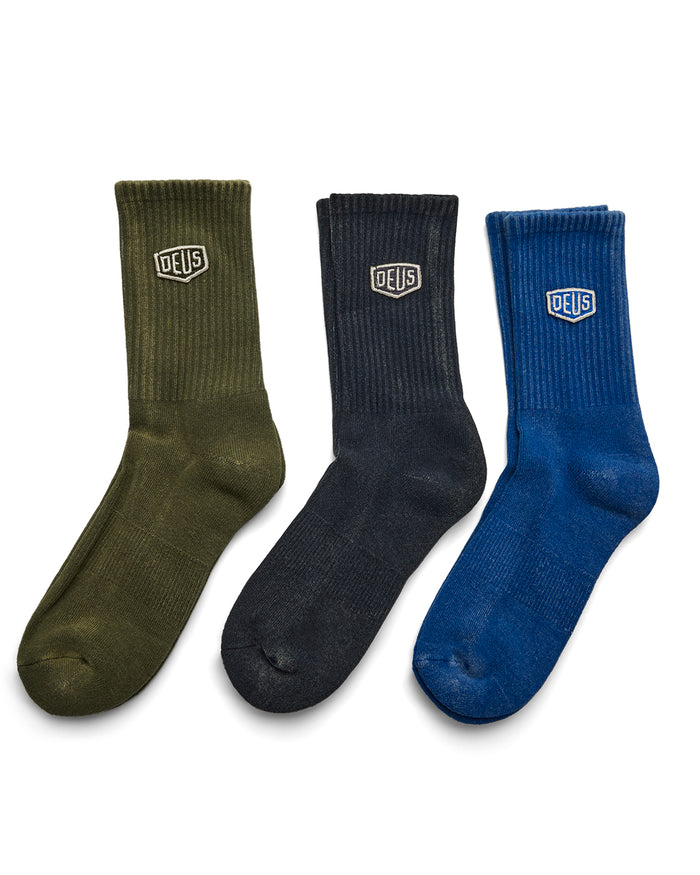 Shield Garment Dyed Sock (3 Pack) - 3 Pack Multi, view 1|Flatlay