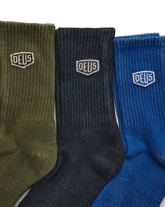 Shield Garment Dyed Sock (3 Pack) - 3 Pack Multi, view 2|Flatlay