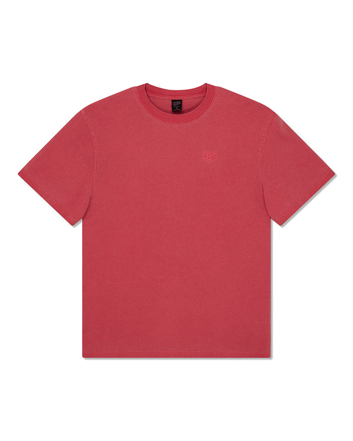 Shield Garment Dyed Tee - Lava Falls Red, view 1|Model