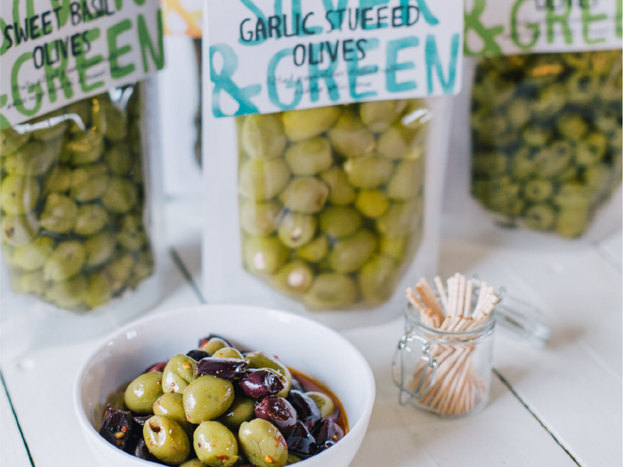 Silver & Green Garlic Stuffed Green Olives