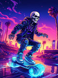 Skeleton Performing Kickflip