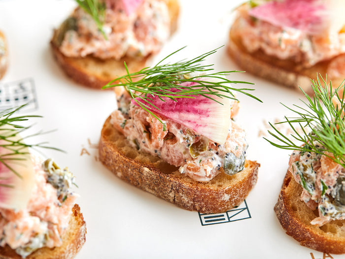 Smoked Salmon Rillette Crostini Platter
