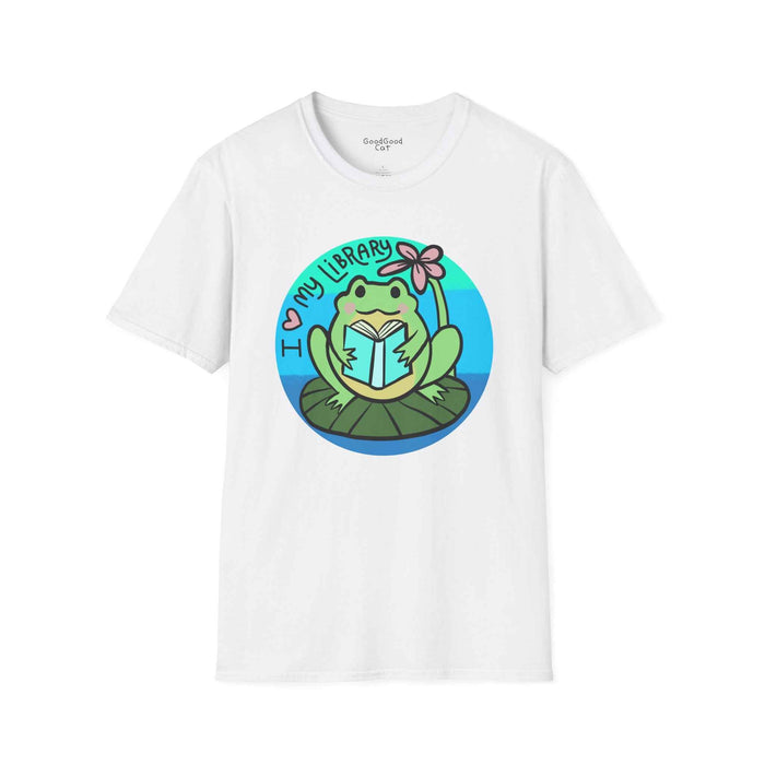 Softstyle 'I Love My Library' Unisex T-Shirt - Frog