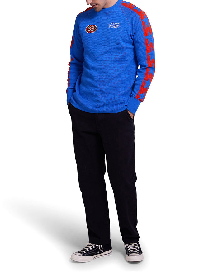 Super Nova Moto Knit - French Blue, view 3|Model