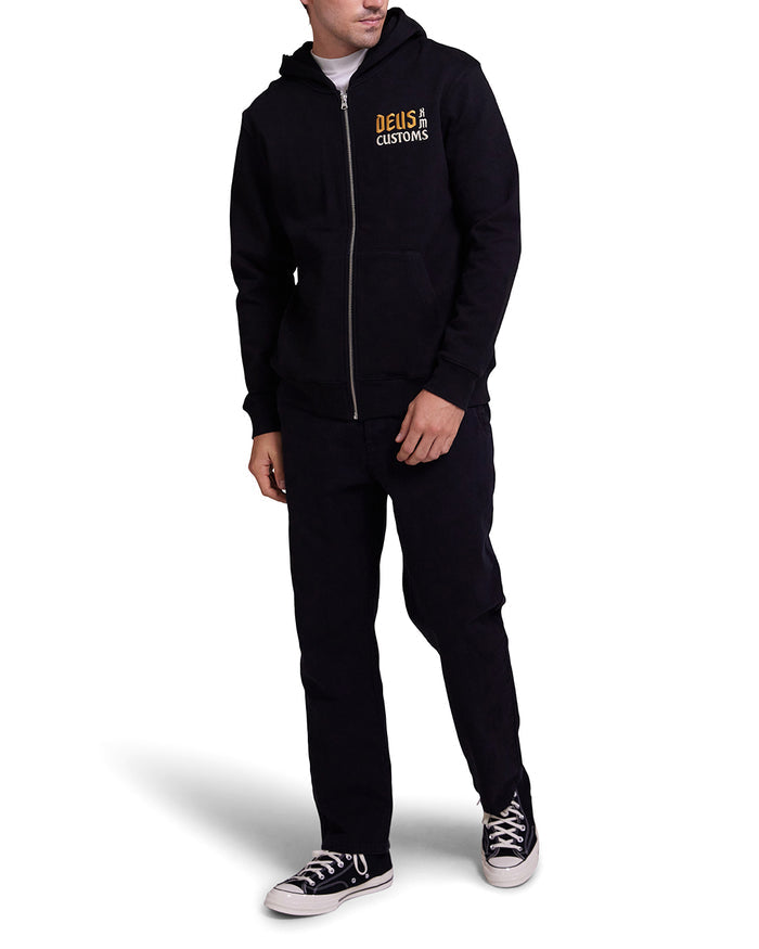 Supporter Zip Hoodie - Black, view 3|Model