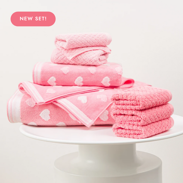 Sweethearts Kids Towel Set — True Pink
