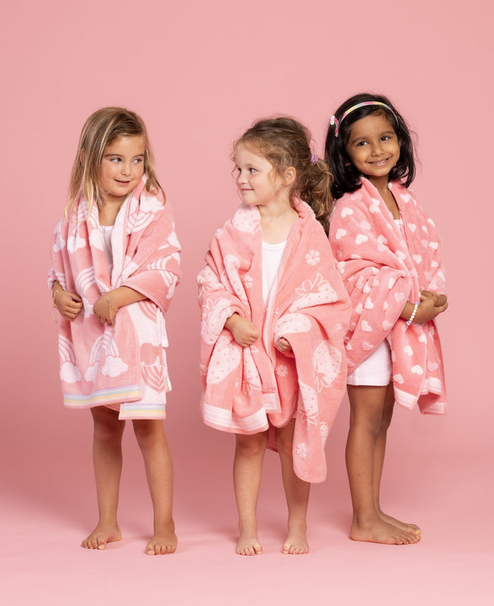 Sweethearts Kids Towel Set — True Pink