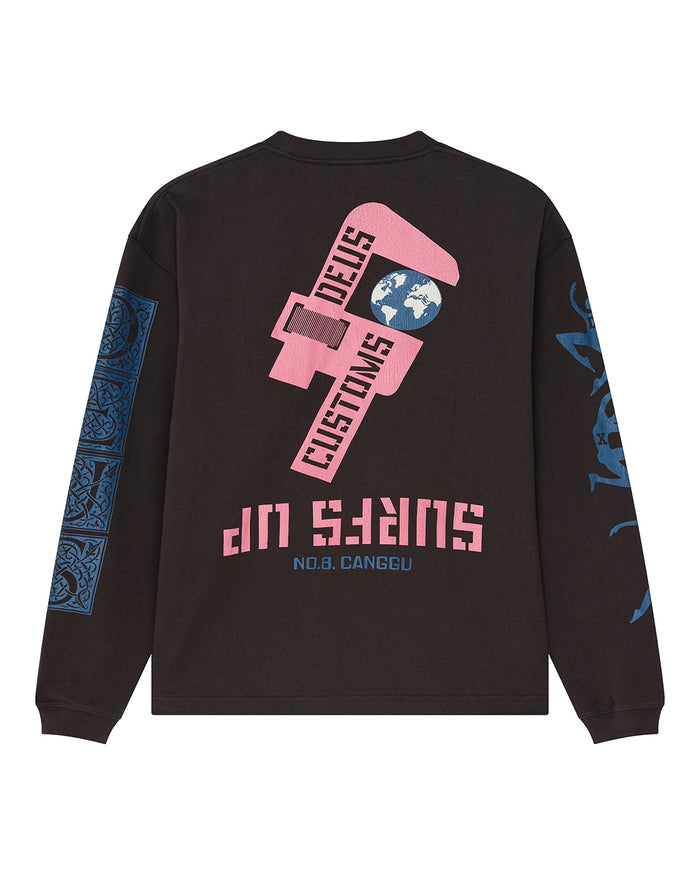 Swell Maps Os Ls Tee - Anthracite Grey, view 4|Flatlay