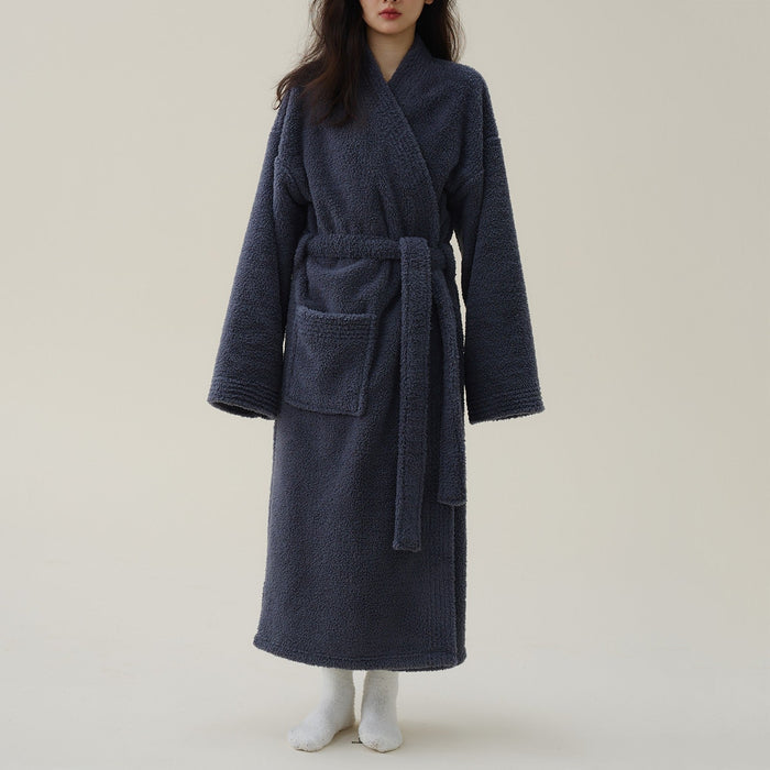 Luksusowy kimono | Gruby flanelowy szlafrok dla kobiet 0