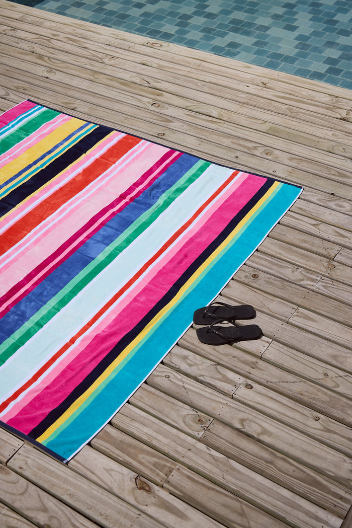 Tropical Rio Stripe Multi XL Beach Towel