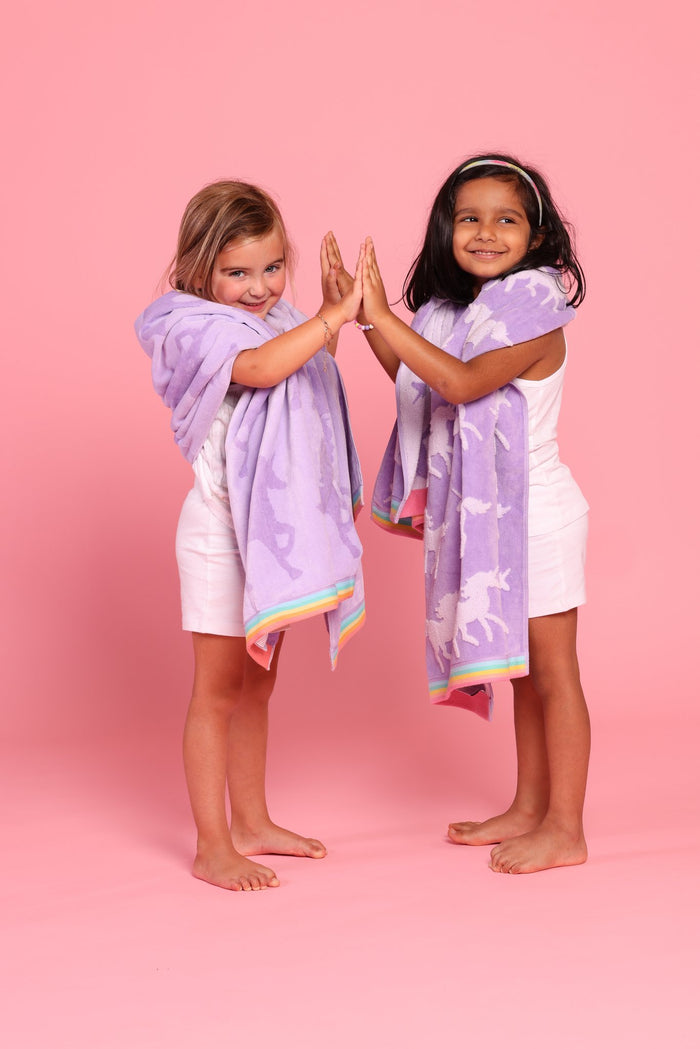 Unicorn Kids Towel Set — Very Violet