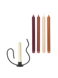 Valse Candle Holder - Low - Black & Pure Candles - Set of 4 - Roseate Blend - Gift Set