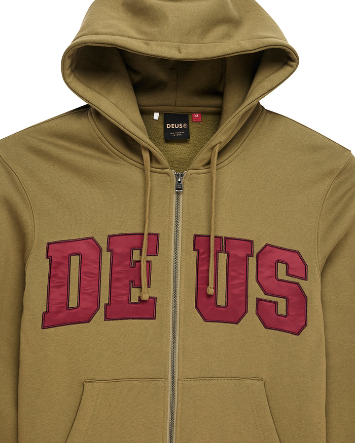 Victory Lap Zip Hoodie - Olive Green, view 8