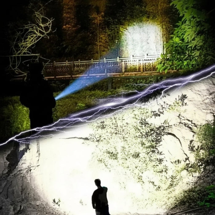 Wodoodporna Latarka LED 100 000 Lumenów, Mocna Latarka Akumulatorowa do Użytku Warsztatowego i na Zewnątrz 5