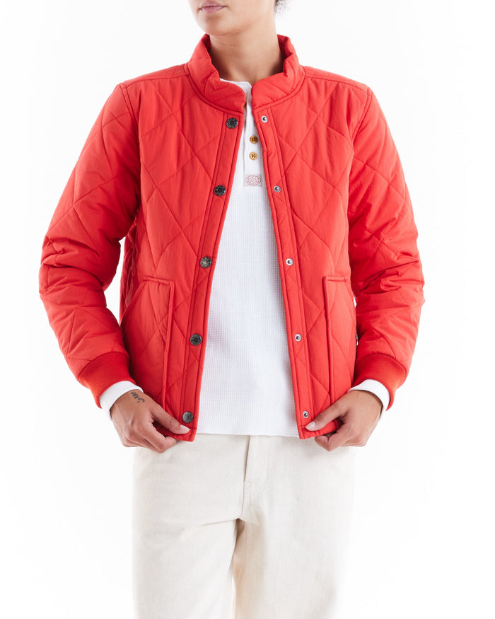 Wisdom Quilted Jacket - Valiant Red, view 1|Model