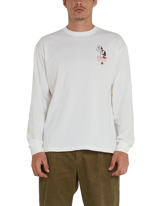 Yama Long Sleeve Tee - White, view 1|Model