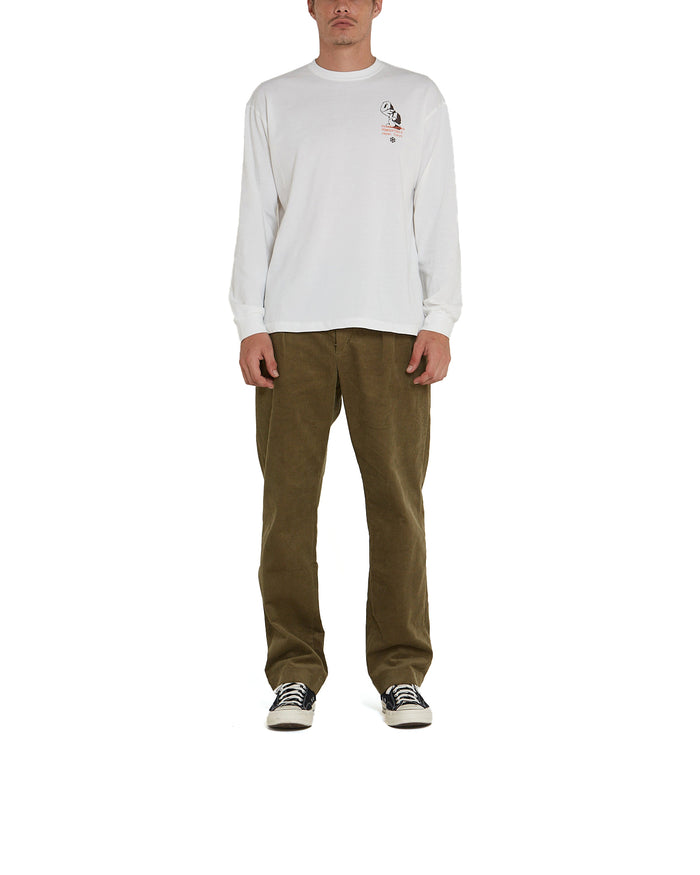 Yama Long Sleeve Tee - White, view 3|Model