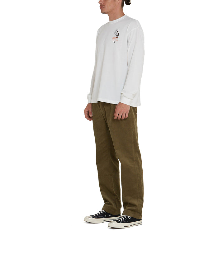 Yama Long Sleeve Tee - White, view 4|Model
