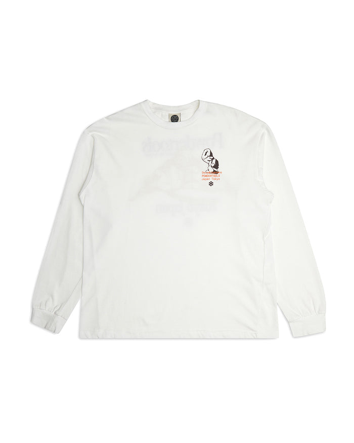 Yama Long Sleeve Tee - White, view 5|Flatlay