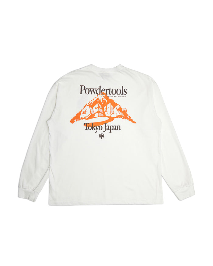 Yama Long Sleeve Tee - White, view 6|Flatlay