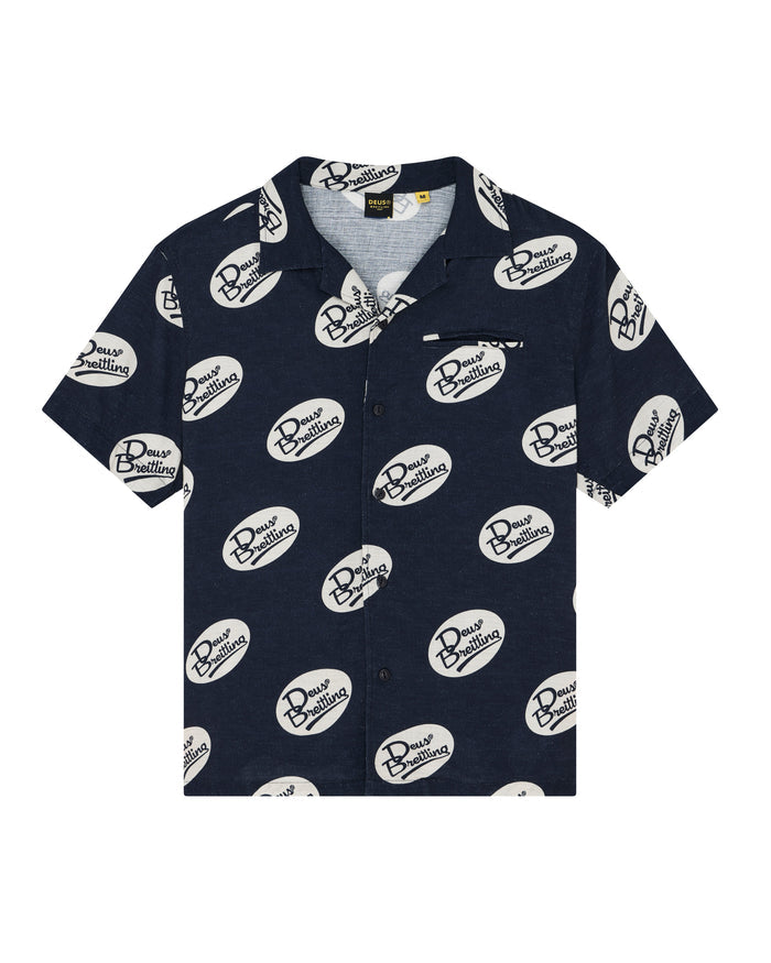 Yardage Short Sleeve Shirt - Navy, view 1|Flatlay