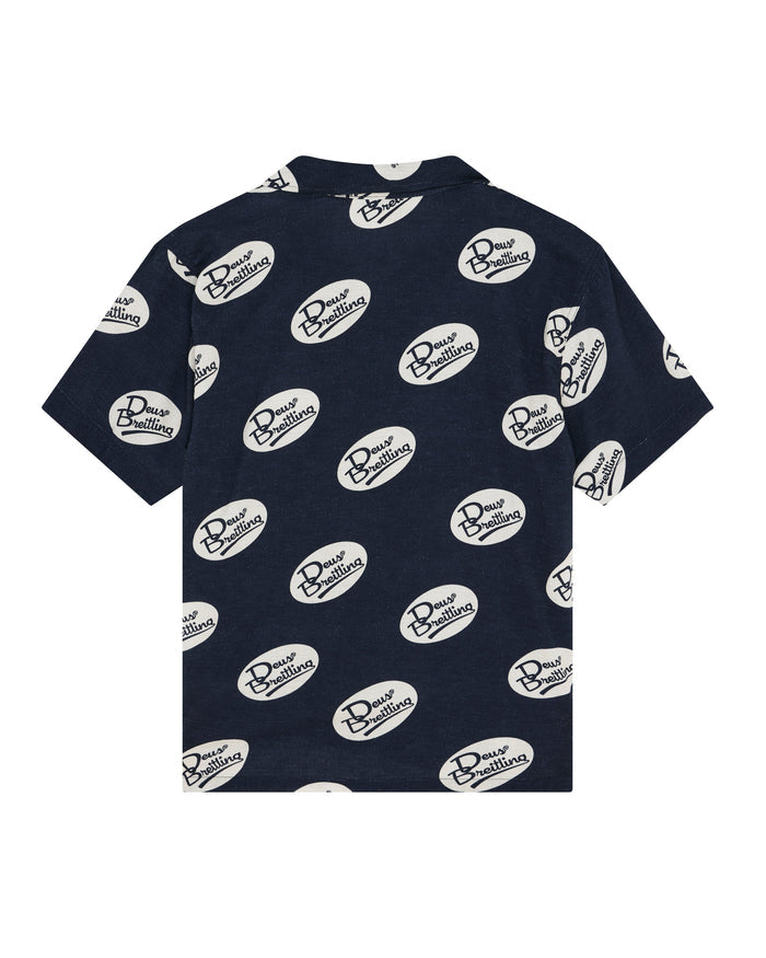 Yardage Short Sleeve Shirt - Navy, view 2|Flatlay
